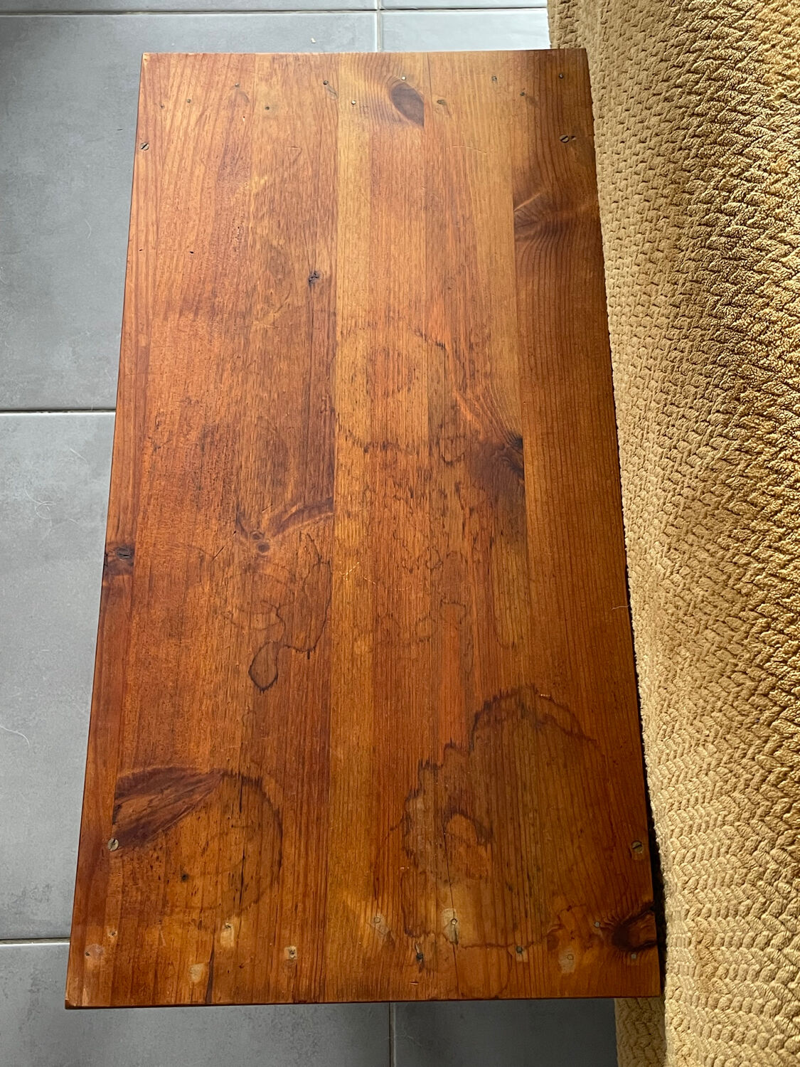 Rectangular wooden coffee table