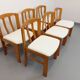 Set of 6 vintage chairs in elm wood and bouclé fabric from the 70s