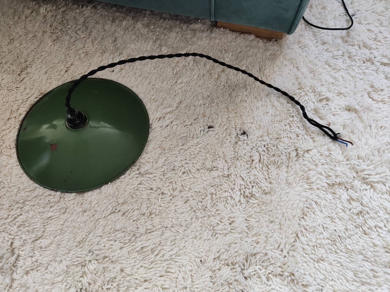 Enameled sheet metal pendant lights