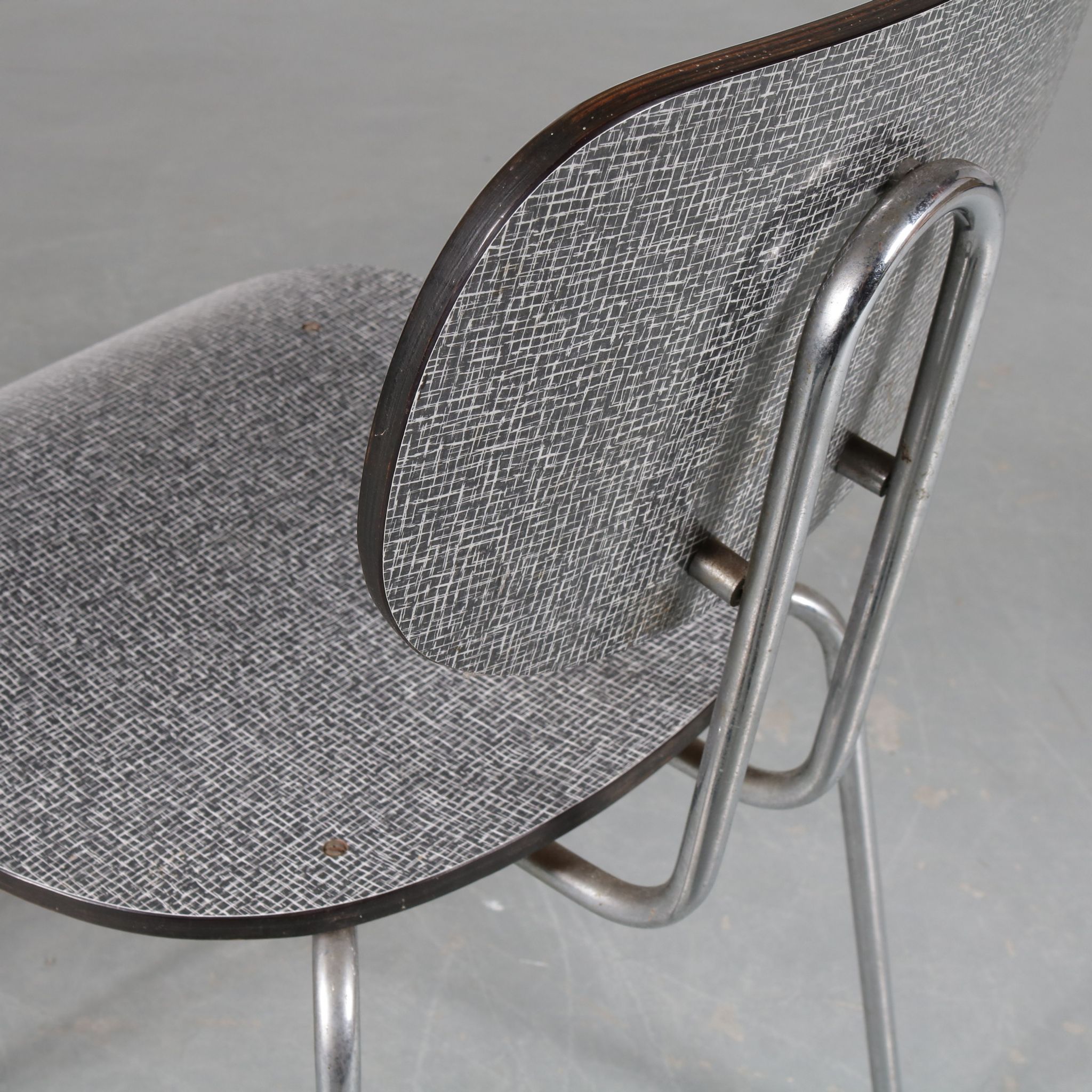 Pair of “CT2” dining chairs by Willy van der Meeren for Tubax, Belgium 1950