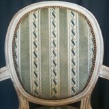 Medallion armchair Style Louis XVI patinated