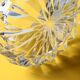 Vintage Heavy Cut Glass Ashtray, Large Round Mid-Century Accessory