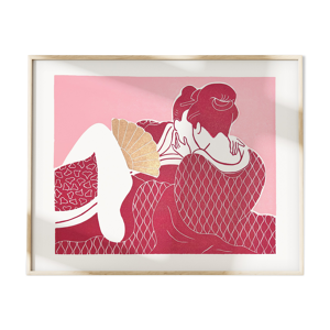 Linogravure originale, estampe