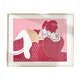 Linogravure originale, estampe japonaise érotique