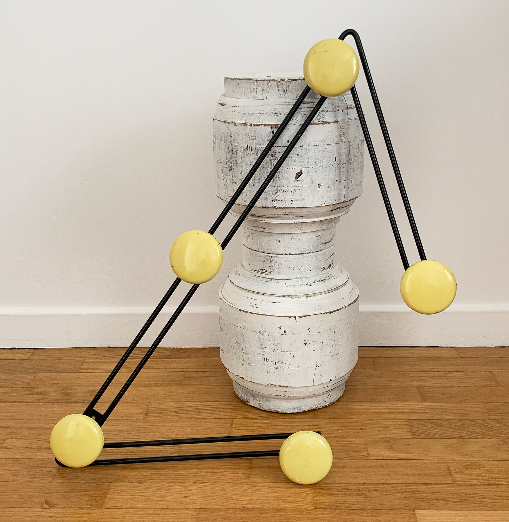 Mid-century metal wall-mounted coat rack