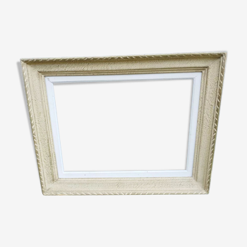 Old frame in gilded beige wood, 59x46 cm