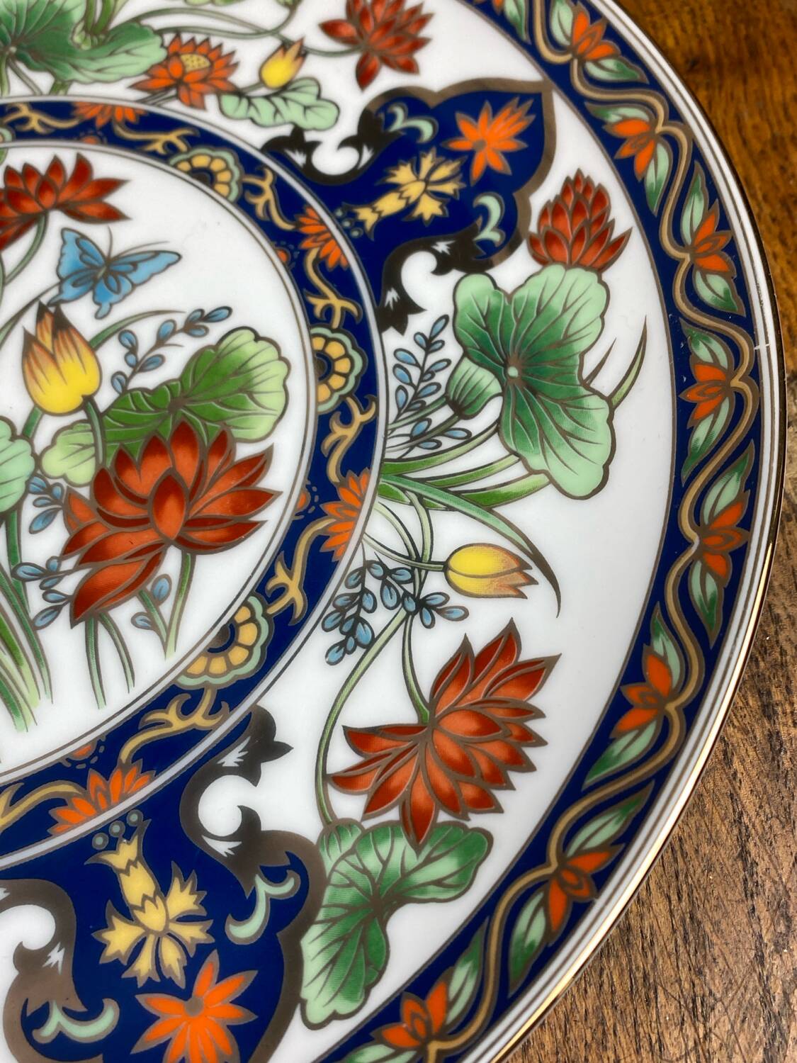 Vintage decorative porcelain plate, Japan