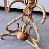 Rattan chandelier, pendant light, vintage lamp
