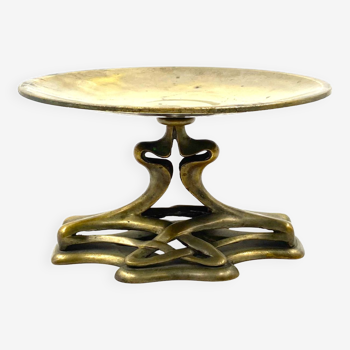 Art Nouveau brass coupe / centerpiece / vide poche, France 1910s