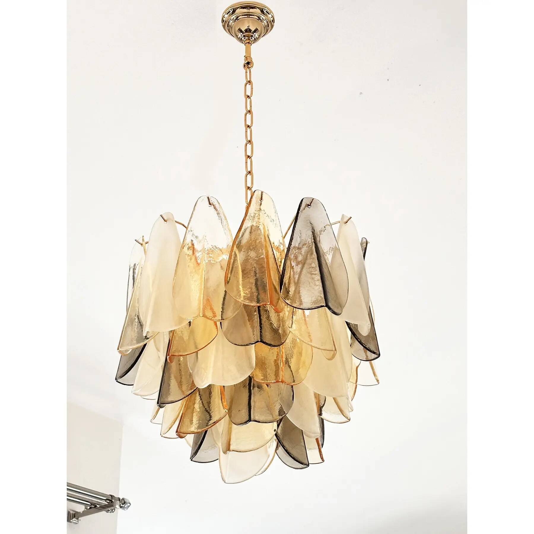 Contemporary Modern Multicolour Amber "Rondini" Murano Chandelier by Simoeng