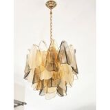 Contemporary Modern Multicolour Amber "Rondini" Murano Chandelier by Simoeng