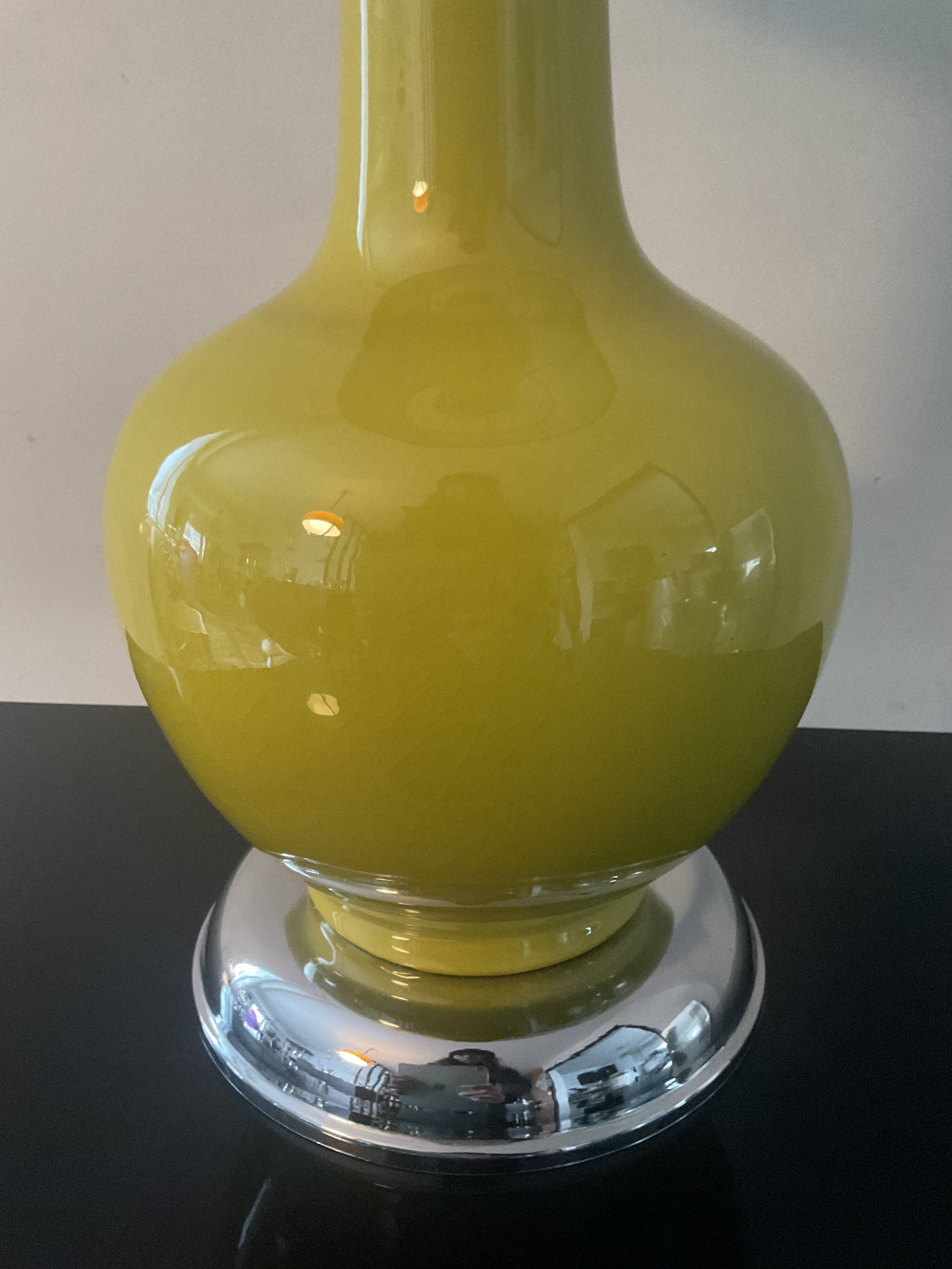 Vintage ceramic and chrome metal lamp from the 60s and 70s
