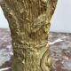 Pair of vases, solid bronze, gilded, early 20th century work, dove decoration, sheaf of wheat, art