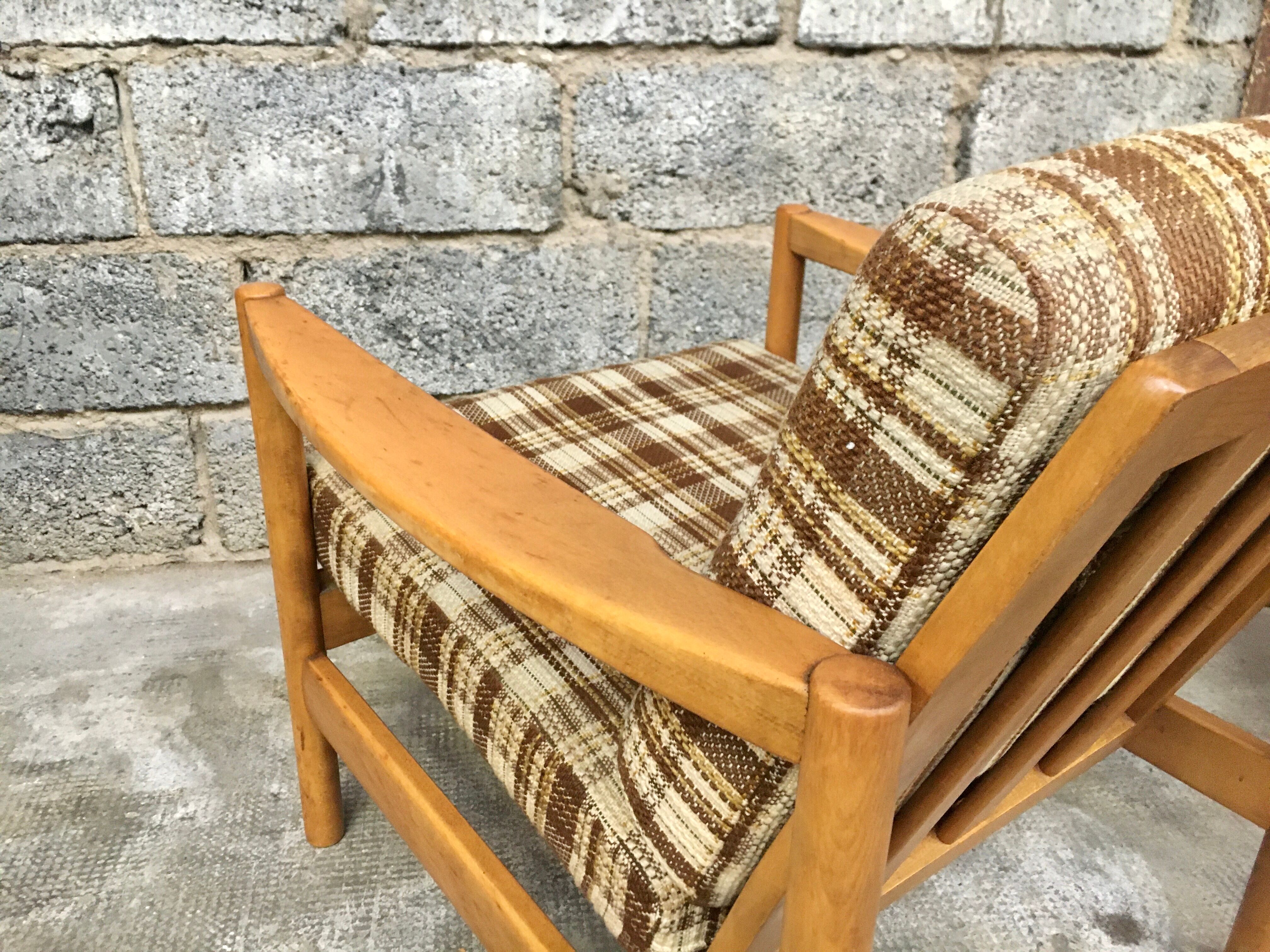 Pair of Scandinavian armchair fabric tiles