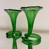 Blown glass cone vases from the 60s