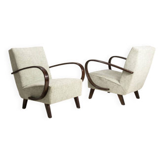 Pair of armchairs H-227, Jindřich Halabala, 1930s, Czechoslovakia
