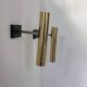 Pair of vintage modernist wall lights, brass, France 1970