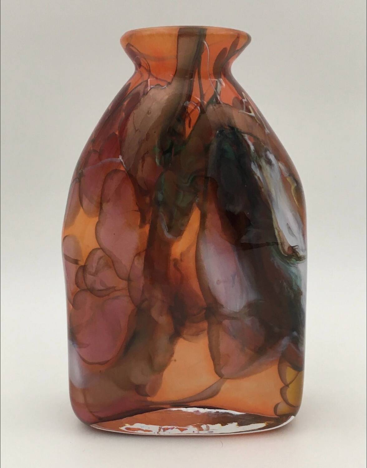 Daniel baroy blown glass vase, signed