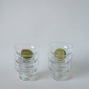 Lot de 6 coupes à champagne en cristal gravé 1960