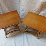 Pair of nightstands in rattan
