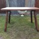 Brutalist vintage table in solid oak