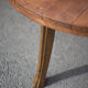 Wooden coffee table with cast iron legs