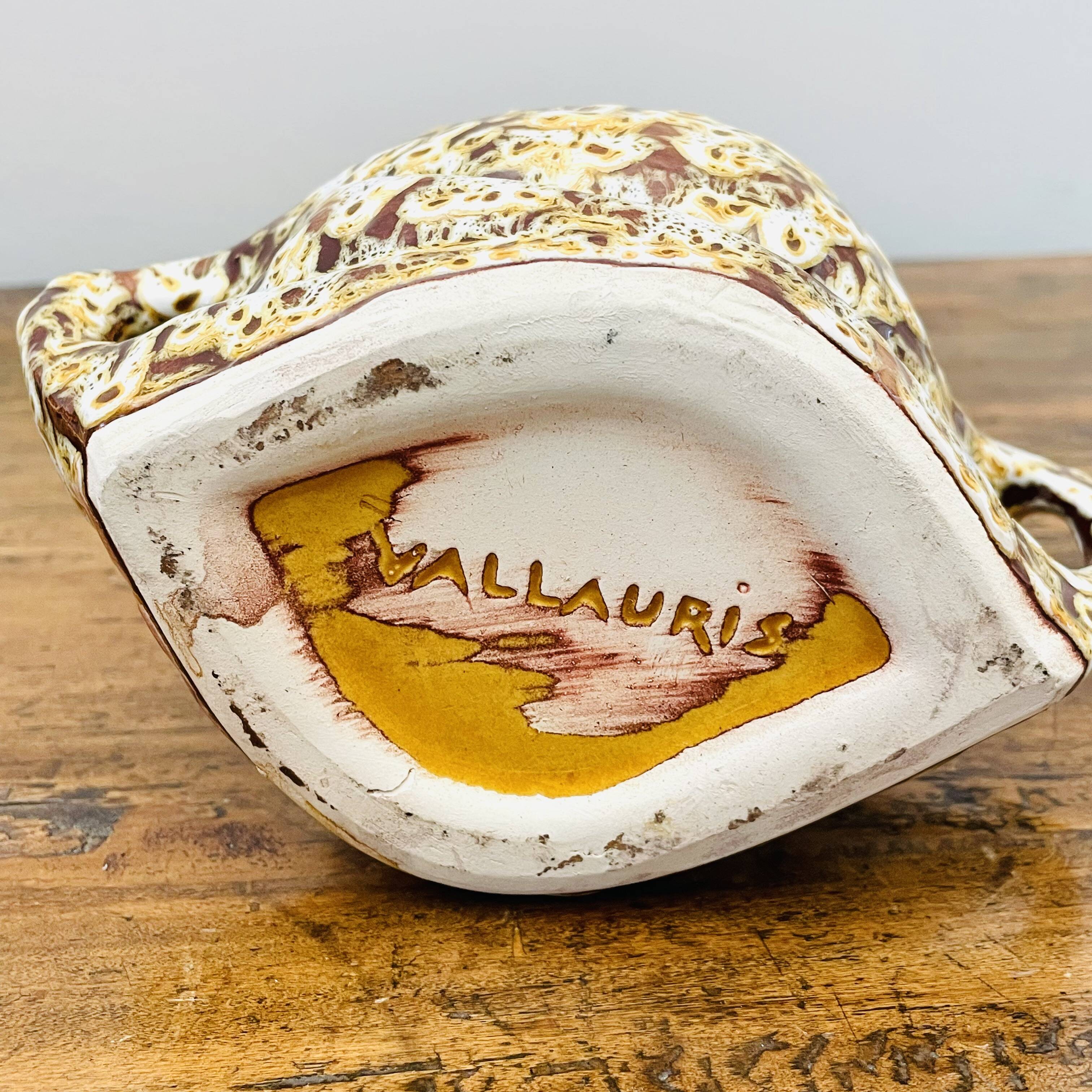 Rare Vallauris ceramic coffee service Sculptural design and u enamel