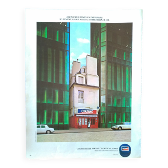 A paper advertisement Cinzano Bitter issue period magazine restaurant "in old paris at Nico!