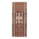 Vintage Turkish Oushak handmade wool cotton brown runner rug 168x395