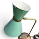 Vintage 1950s Diabolo desk lamp – celadon green & brass