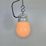Vintage White Porcelain Pendant Light, 1970s