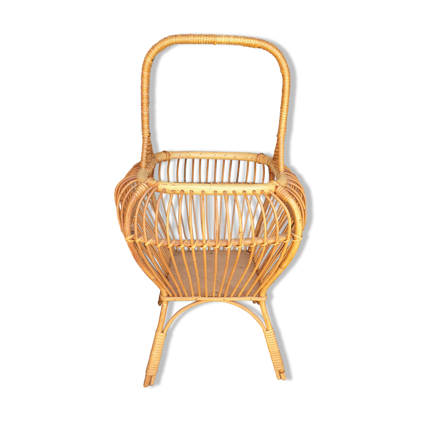 Rattan sewing basket