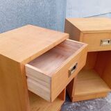 Pair of elm bedside tables