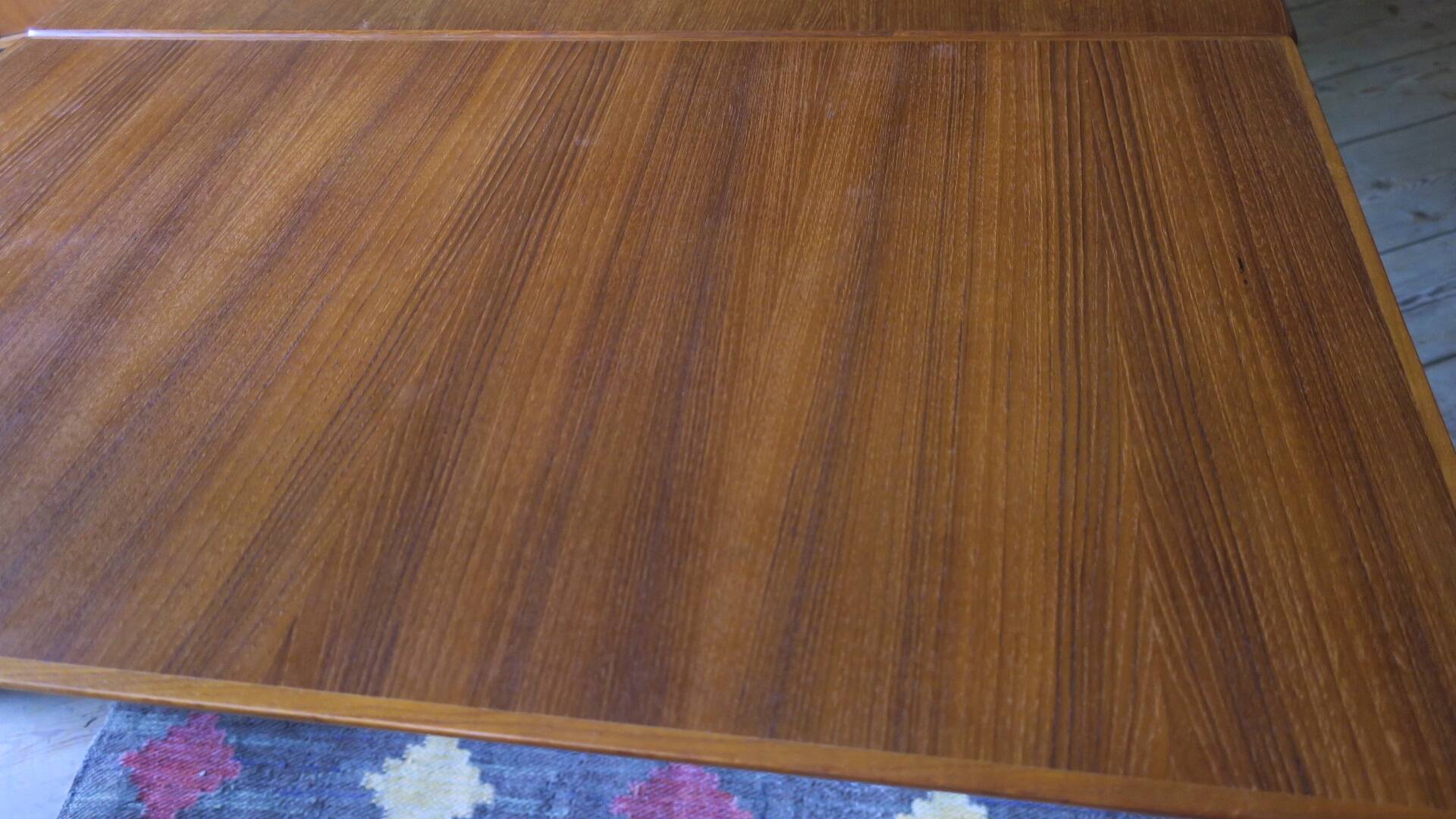 Large mid-century teak extendable dining table 244 x 90 cm, Denmark 1960s
