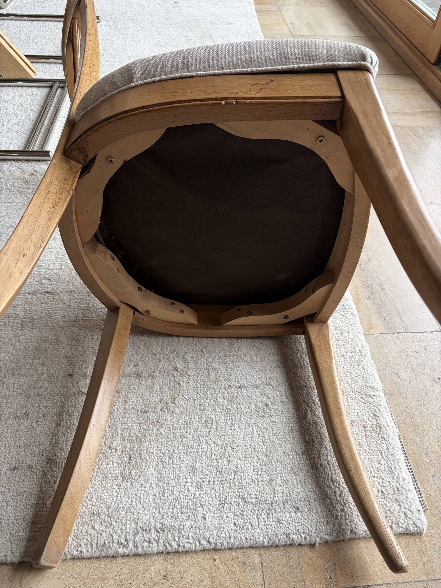 6 Roche Bobois chairs model Hauteville in solid beech.