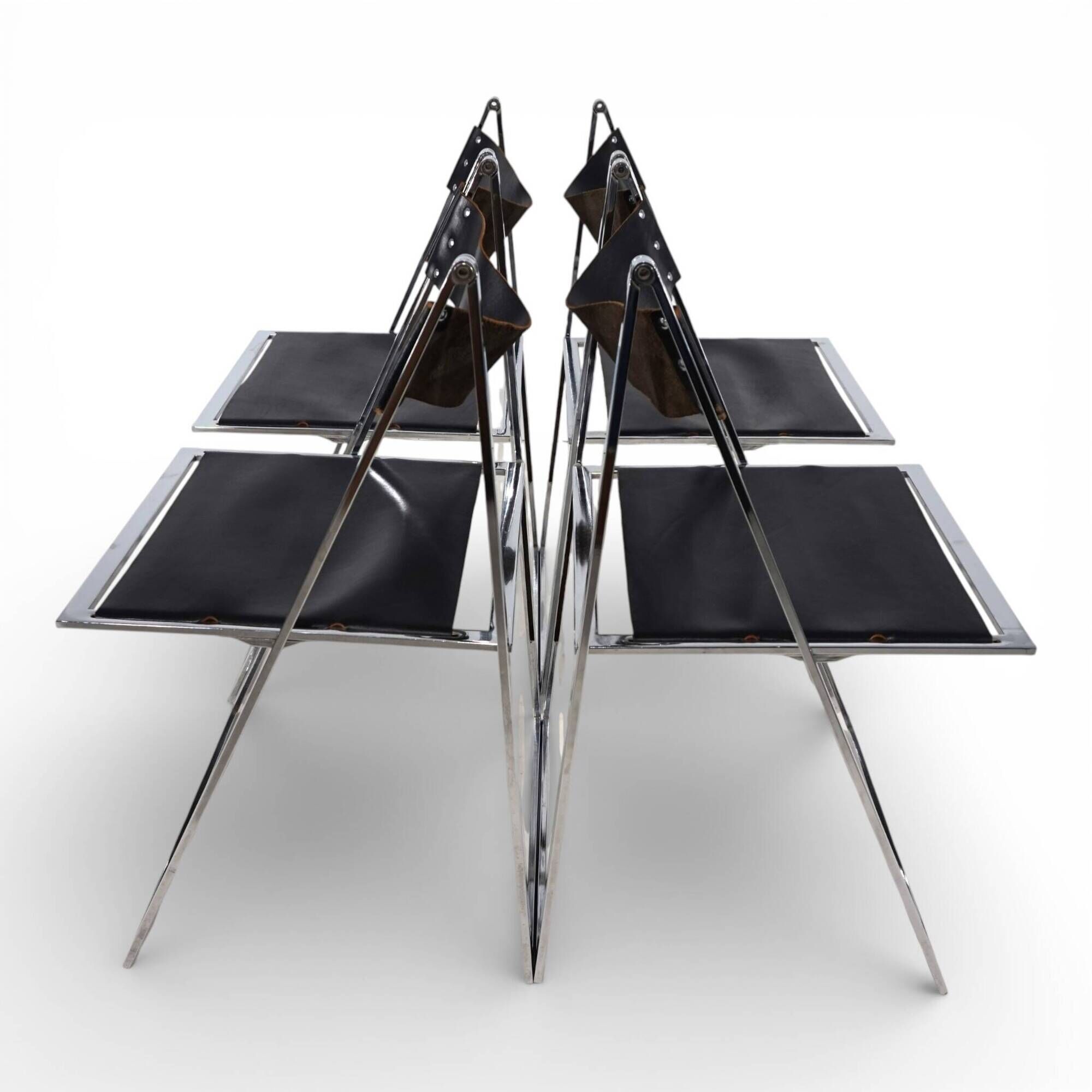 Lübke 4-piece set of folding dining chairs by Fantoni&Geraci, 1969