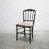 Antique Napoleon III chair in wood and fabric