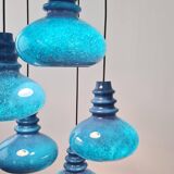 Large cascading glass chandelier design by Peill Putzler, Germany, 1970s.