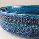 Giant blue ceramic ashtray by Aldo Londi for Bitossi