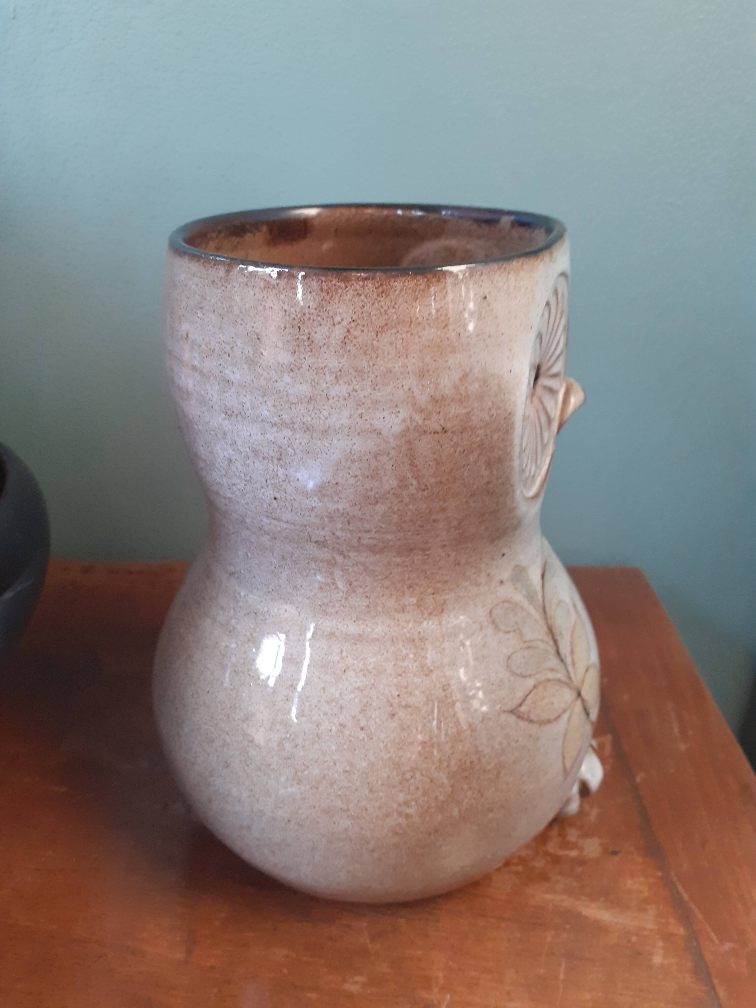 Vintage zoomorphic owl vase