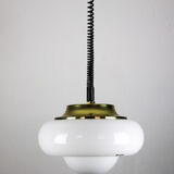 White and gold Space Age pendant lamp by Harvey Guzzini for Meblo, 1970s