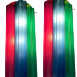 Pop Art Multicolored Glass Tronchi Sconces Set of 2 1970’s