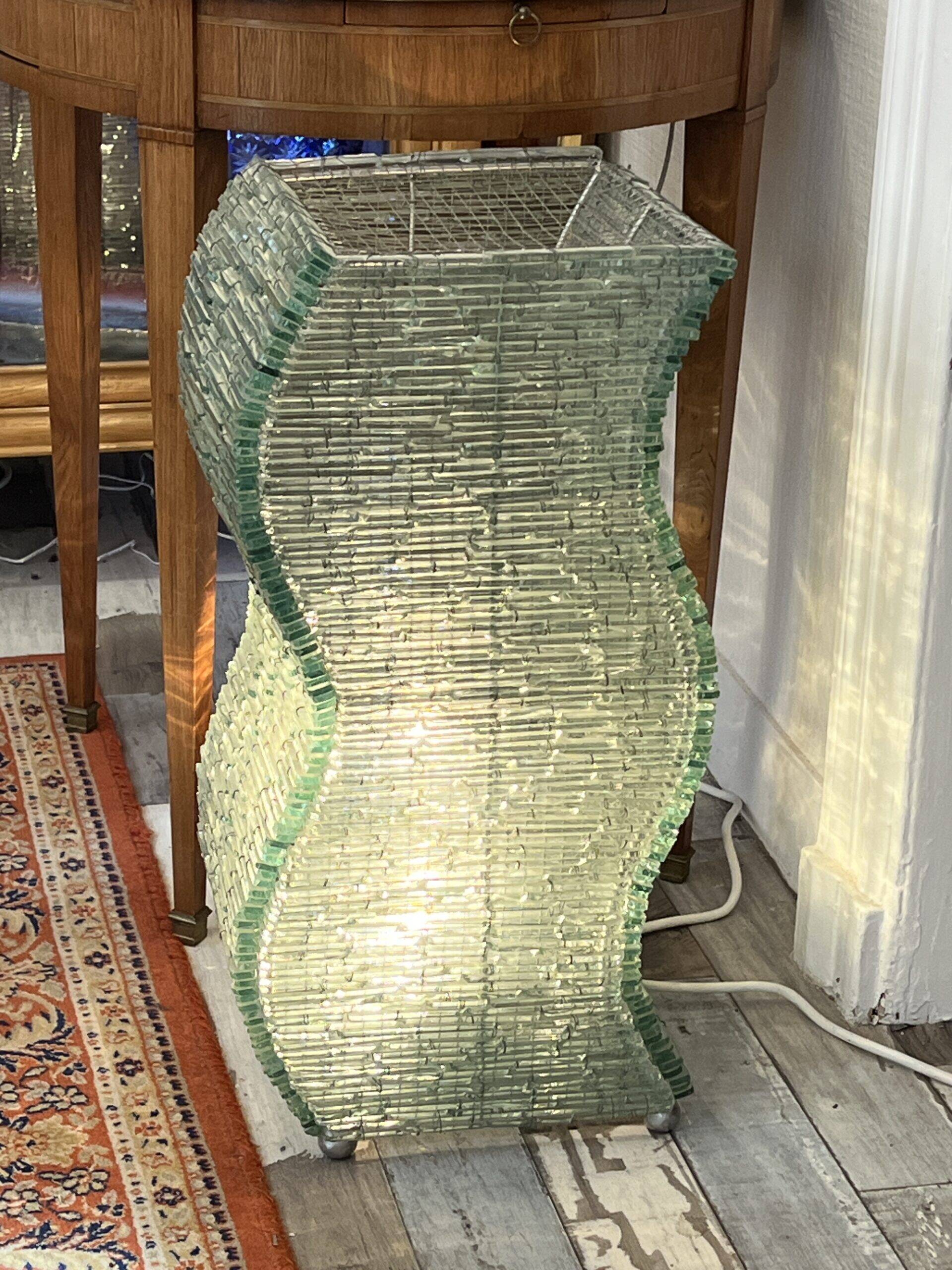 Danny lane (attributed) beautiful large glass plate lamp from the 1980s