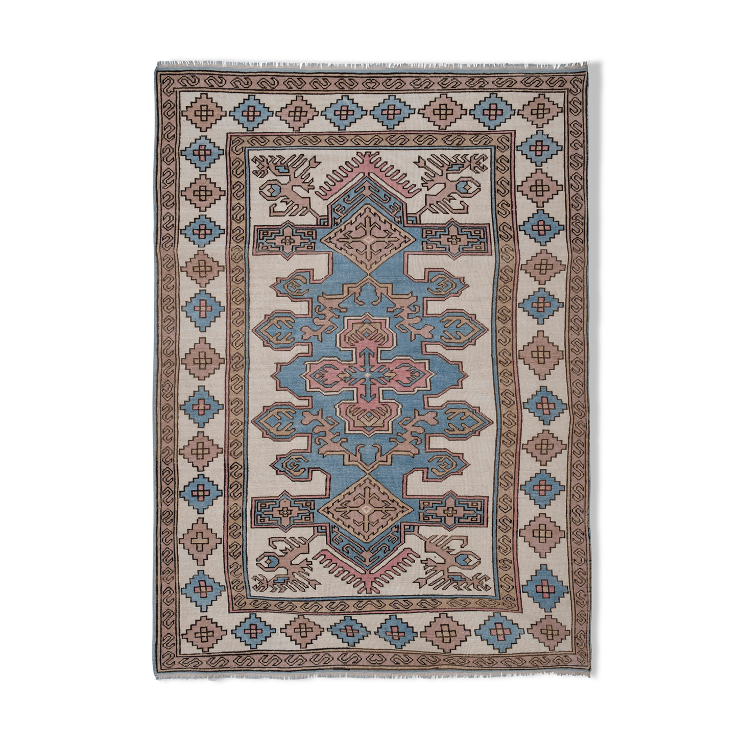Vintage soft color turkish oushak rug 175 x 244 cm