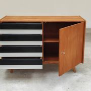 U-458 black and white sideboard by Jiri Jiroutek for Interier Praha