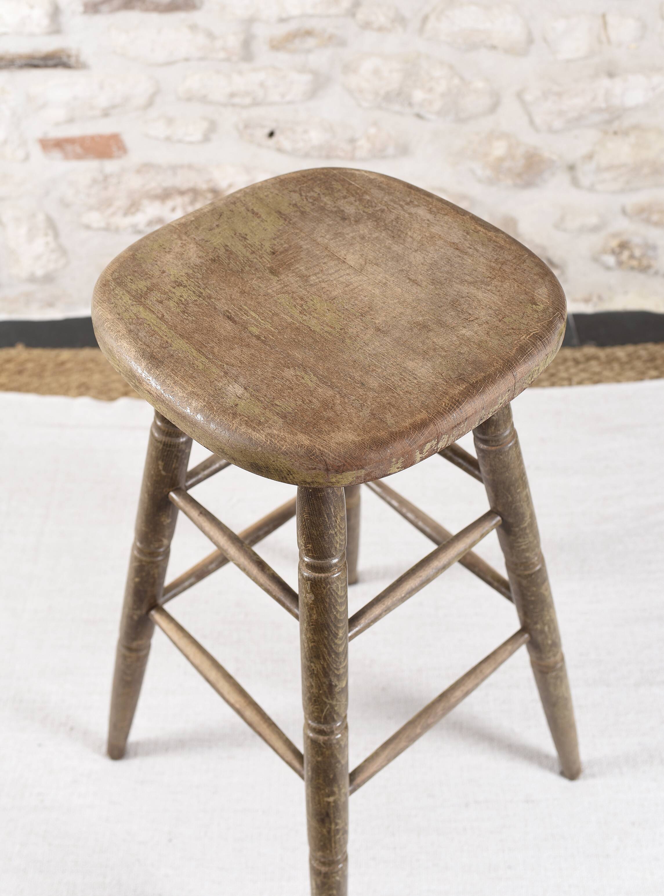 Large solid wood bar stool