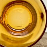 4 amber Duralex cups and saucers