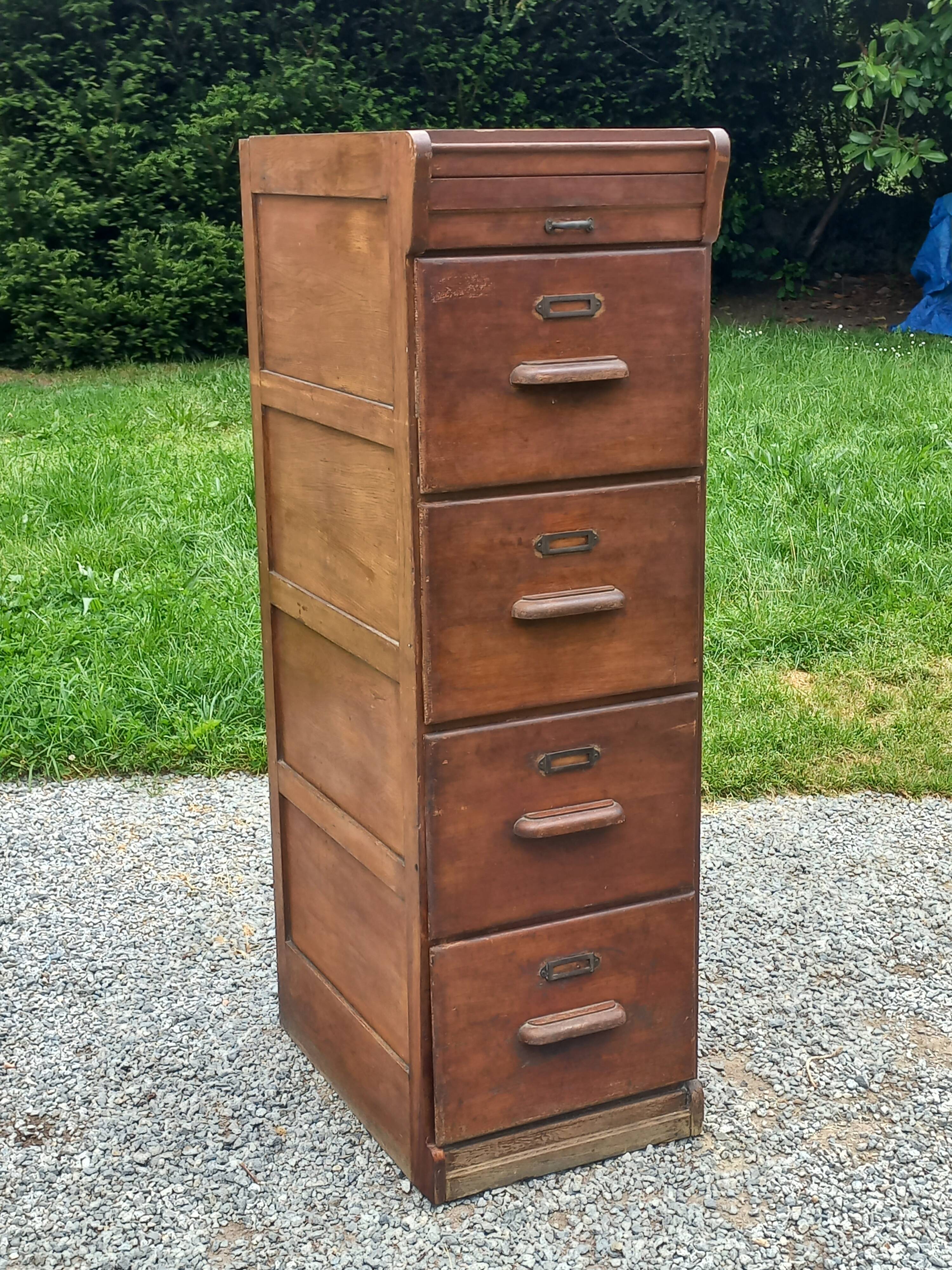 Oak craft cabinet with 5 drawers from the 1930s/1950s