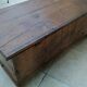 Antique marriage chest castle 17th century solid oak