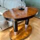 Art Deco side table with walnut burl veneer, France, 1930s.
